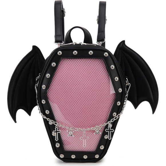 Gothic Coffin Shaped Shoulder Bag and Backpack for Women Halloween Style - Picture 1 of 9